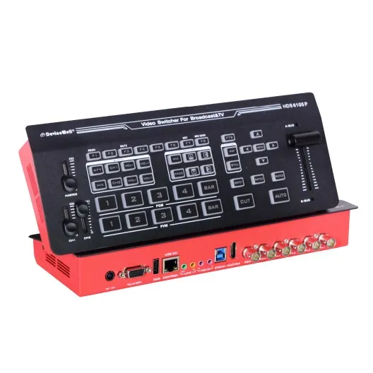 DeviceWell HDS6105P 4-CH SDI Input UVC Output PIP Chroma T-bar 4K30 Input Aluminum HD Live Video Mixer