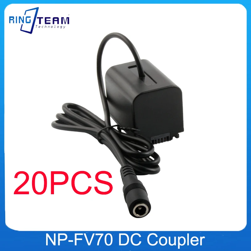 20PCS/LOTS NP-FV70 Dummy Battery NP-FV30 FV50 FV70 NP-FV100 DC Coupler For Sony HDR-CX230 HDR-CX150E HDR-CX170 CX300 FDR-AX30