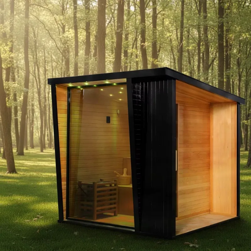 

Naturally Aromatic Redwood Sauna (Surpasses 6 People) | The Ultimate Outdoor Wellness Resort Experience