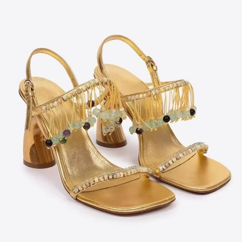 

Pendant Tassel High Heel Sandals Strange Heel Pumps Novelty Style Designer Elegant Ladies Party Heels Zapatos Para Mujere