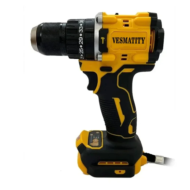 DCD800 2000RPM Cordless Impact Drill,1/2 Inch Brushless Electric Screwdriver Lithium Power Tool Fit 20V Battery, No Battery