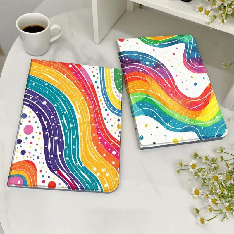 

Rainbow Wave Line Pattern Case For Huawei MediaPad MatePad M5 M6 11 12 X SE T10 T10s 2 C5e T5 Pro Lite Air 11.5 Inch Tablet