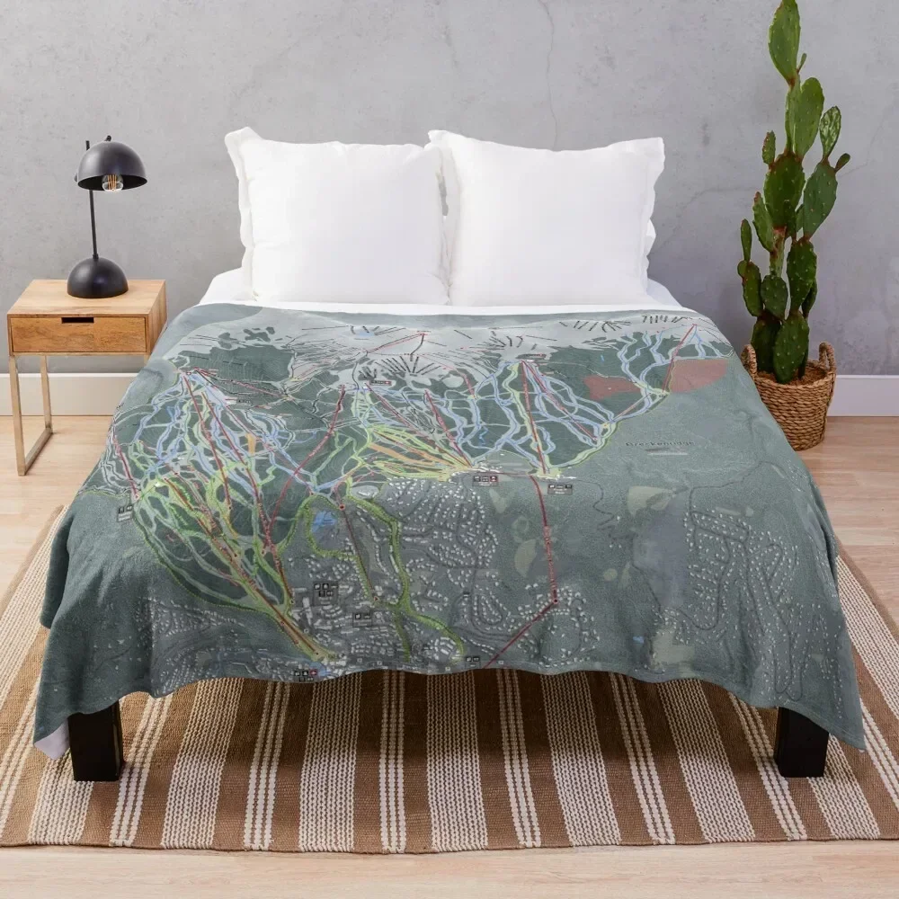 

Breckenridge Resort Trail Map Throw Blanket Easy Care Comfortable Blanket for Couch