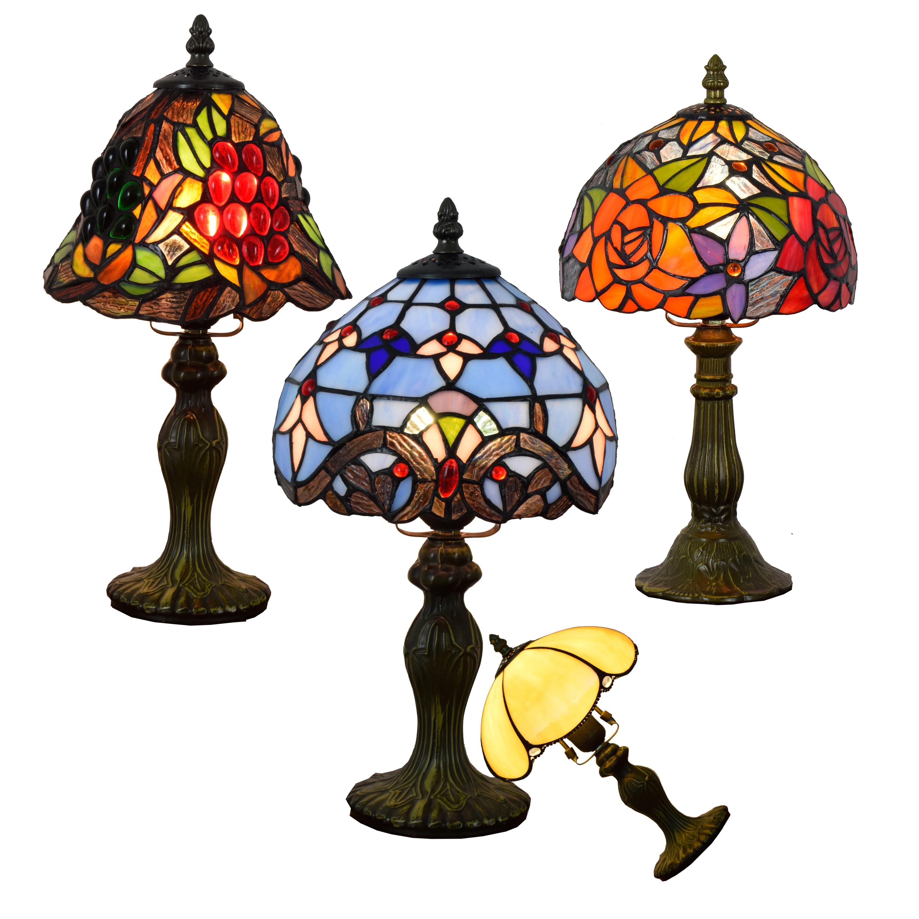 

European Style Retro Bar Restaurant Bedside Baroque Table Lamp Stained Glass Tiffany Table Lamp