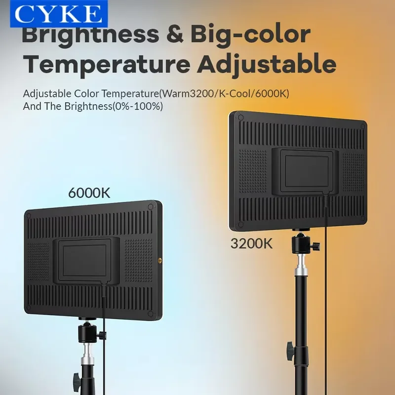 CYKE Light Emitting Diode Video Light with Professional Remote Control Dimmable Panel Lighting Photo Studio Live Photography