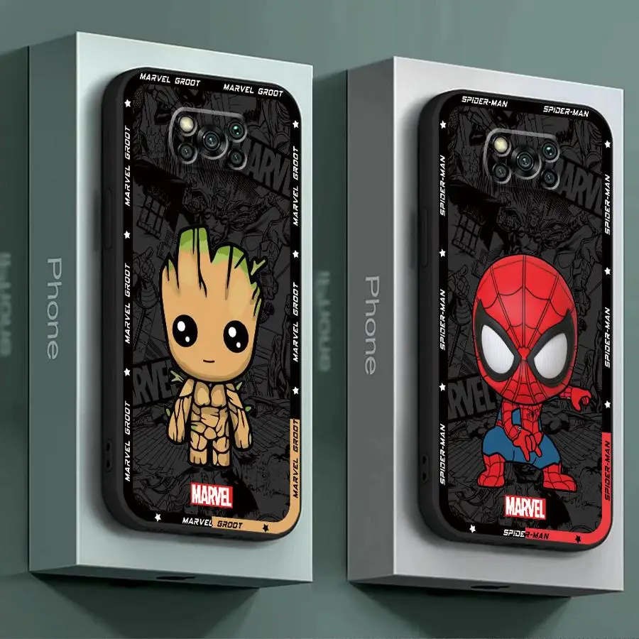 Marvel Spiderman Phone Case for Poco F1 F3 F4GT F5Pro X3 NFC Pro X4Pro5G X4GT X5 Pro5G M3 Pro 5G M4 Pro 5G M5s C40 C50 C51 C61