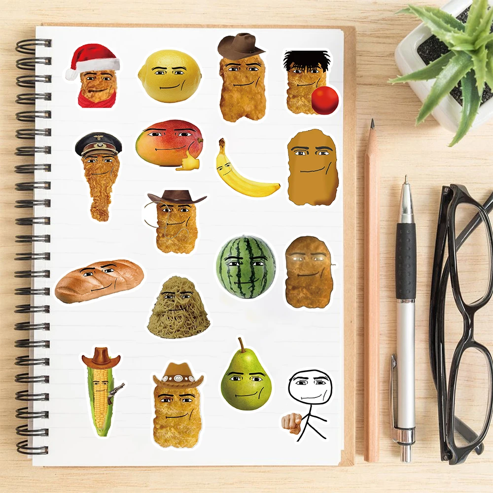 58PCS Robloxs Face Winning Smile Chicken Nugget Meme Stickers Aesthetic Phone Laptop Motorcycle Phone Gifts Wall Sticker image 2