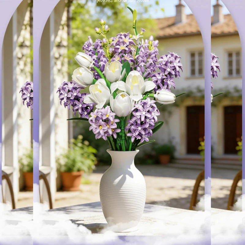

2026 MOC Preserved Flower Model Building Blocks City Home Decor Bouquet Plants Bricks Kits Children Educational Toys DIY Gifts