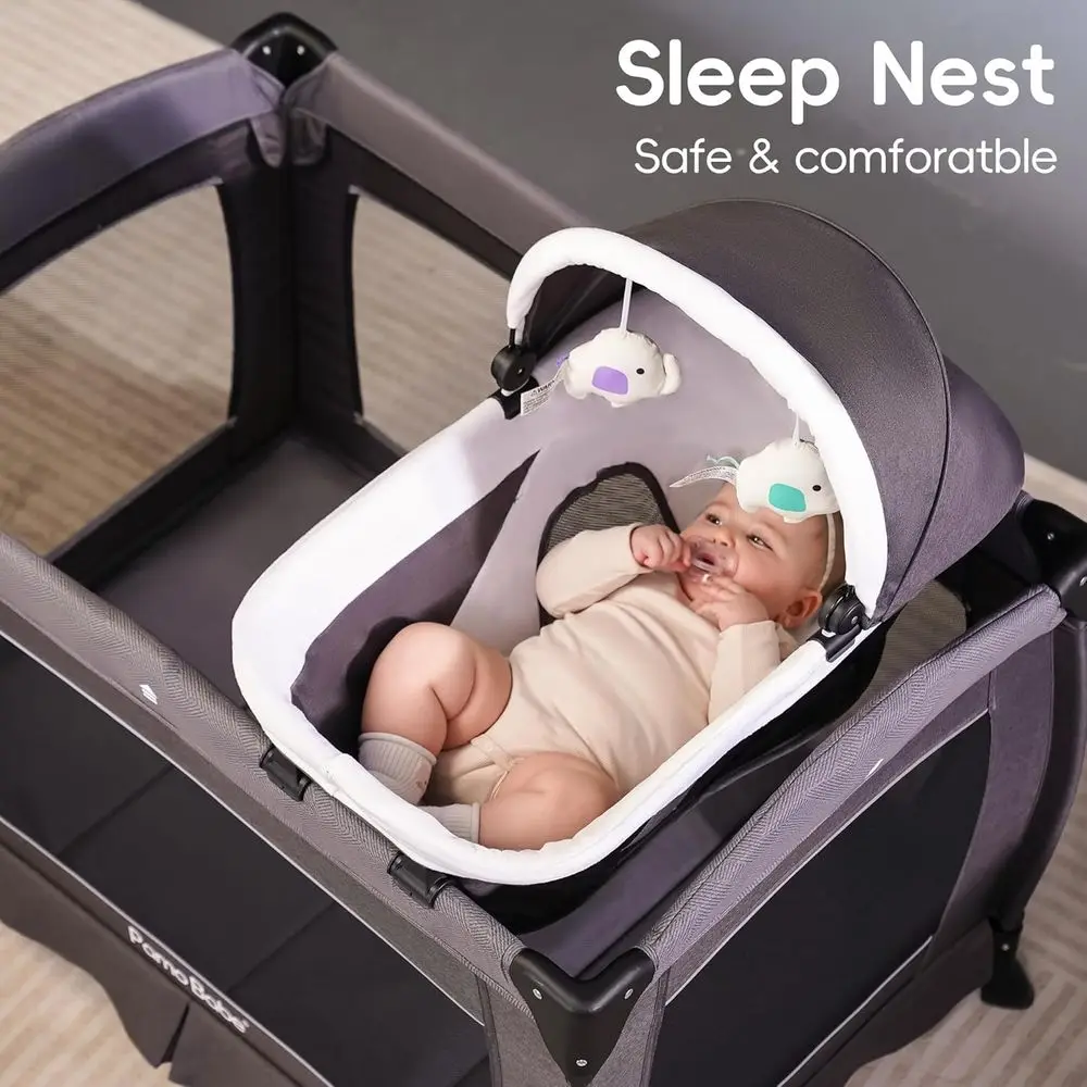 折りたたみ式ベビーサークル、幼児用マットレスと新生児用おむつ交換台付き