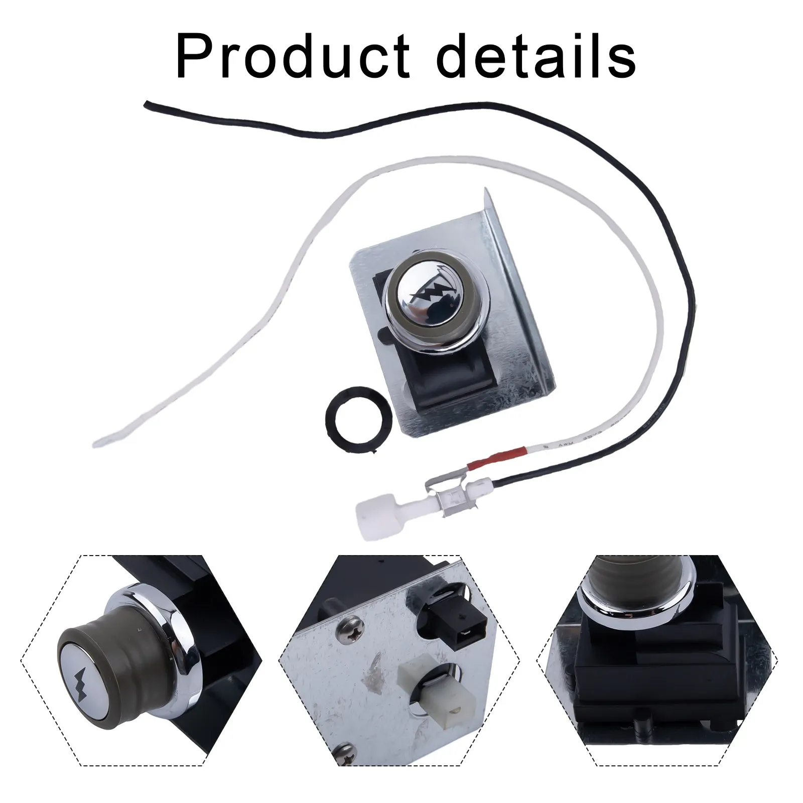 67847 Ignitor Kit Plastic Electronic Module With White Ceramic Sparking Device And Button For Weber For Genesis 300 Series E310