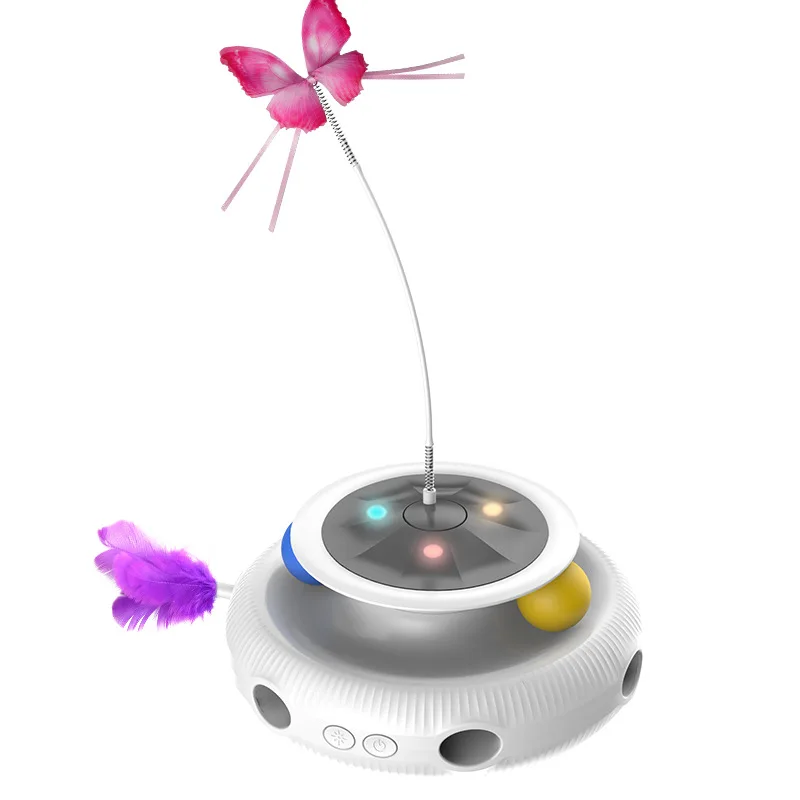 New Multifunctional Automatic Cat Turntable Toy, Electric Intelligent Rotating Teaser for Pet Cat Interactive Entertainment