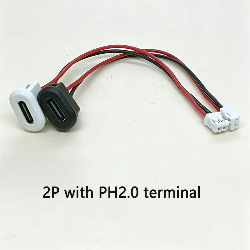  TYPE-C Oval Charging Port USB Connector 2/4/6 Pin with Wire Harness for DIY Electronics, Power Bank, and Small Device Modifica