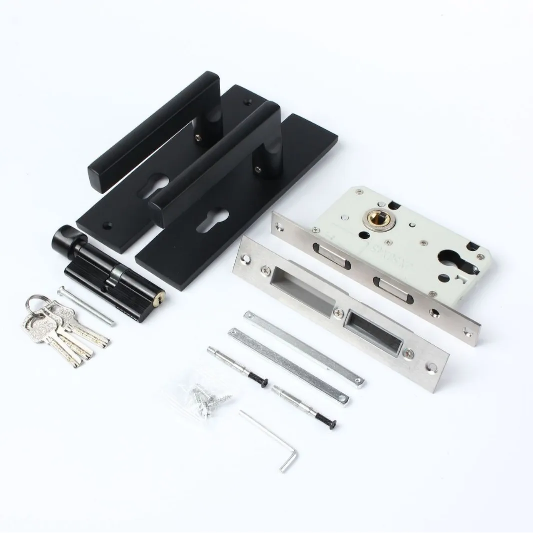 

Черный внутренний дверной замок для спальни, бытовая комната, дверная ручка из цельного дерева, замок, универсальный ручной держатель, бесшумный