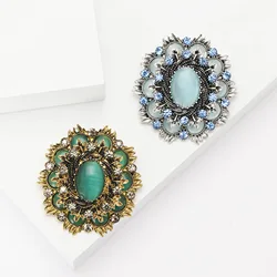 Fashionable creative retro Baroque cat's eye brooch exquisite women's dress shawl corsage jewelry pin holiday banquet gifts