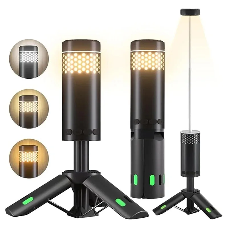 10,000 mAh dimming camping light with tripod and SOS rescue signal, emergency portable searchlight