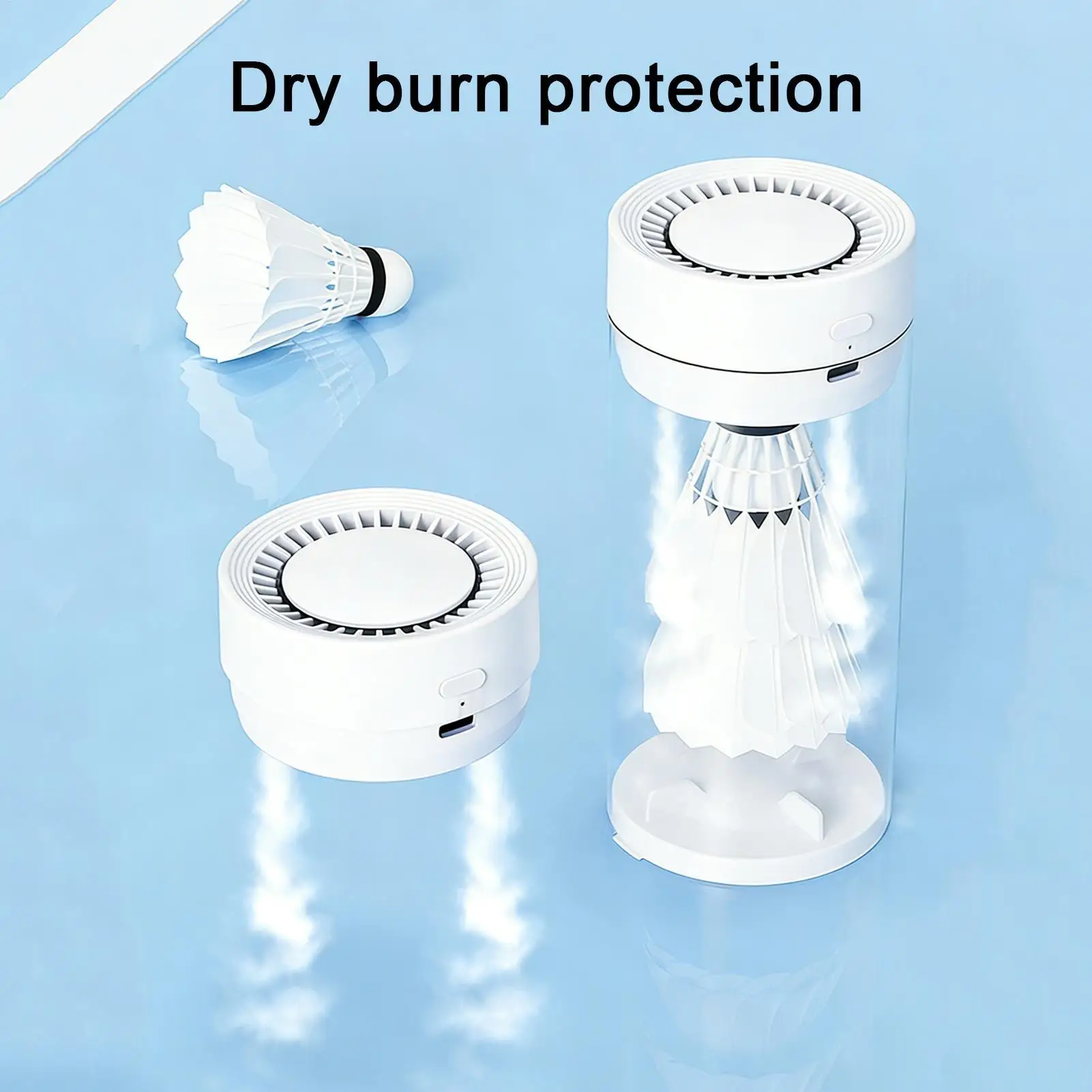 

Увлажнитель воздуха Shuttlecock с перезаряжаемой батареей и открытым резервуаром для воды, для бадминтонных кортов, для использования в помещении и на улице