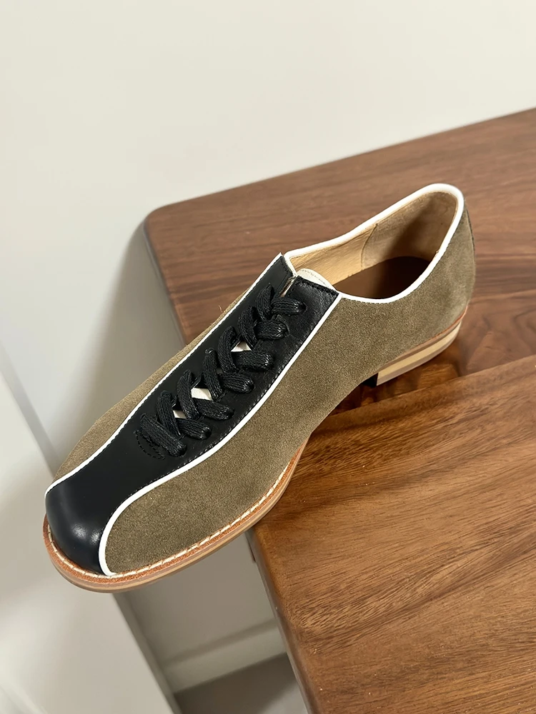 

Men's Bowling Shoes German Training Shoes Summer Breathable Tire Cowhide Anti-velvet Frosted American Casual Shoes Men's