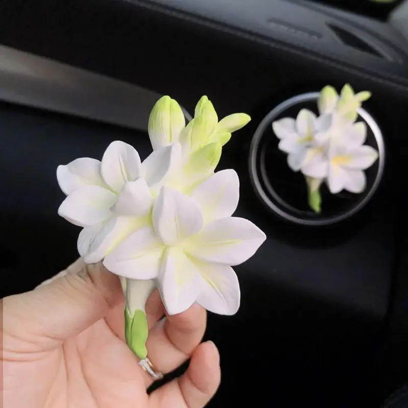 Flower Car Vent Air Freshener Freesia Air Outlet Perfume Decoration Odor Eliminator For Workplace Automotive Fragrance