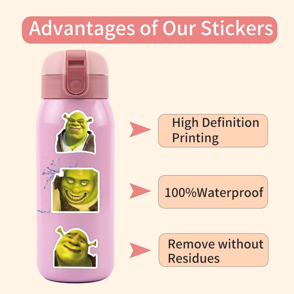 10/30/60/120PCS Disney Cartoon Image Shrek Sticker DIY Phone Laptop Luggage Skateboard Graffiti Decals Fun