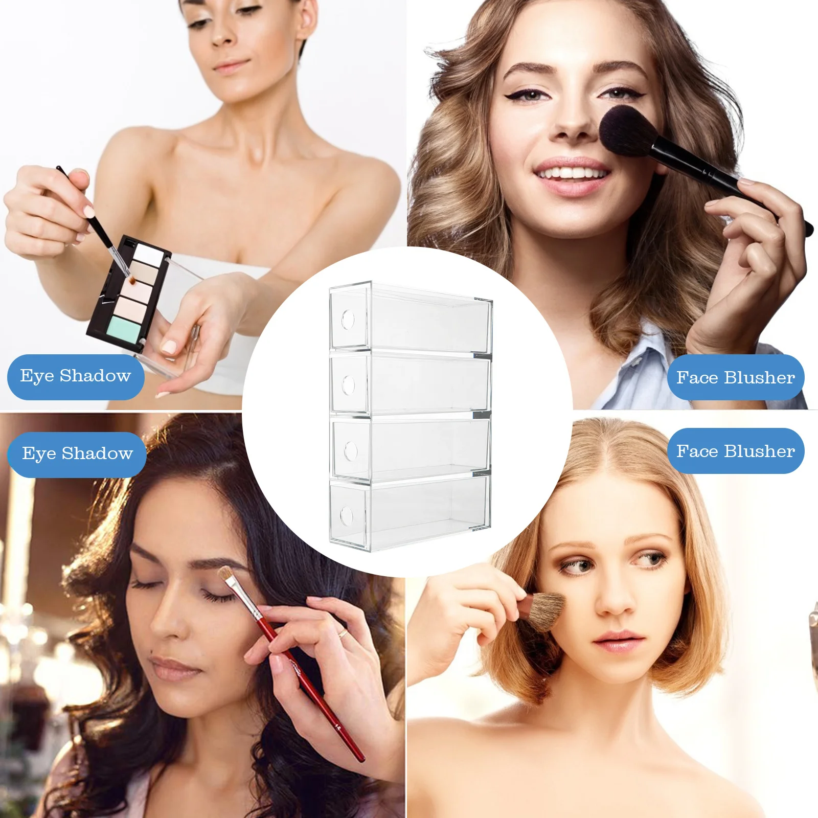 

1Pcs Makeup Storage Case Premium Acrylic Material Strong Durable Fine Workmanship Exquisite Tidy Comfortable Experience Drawer