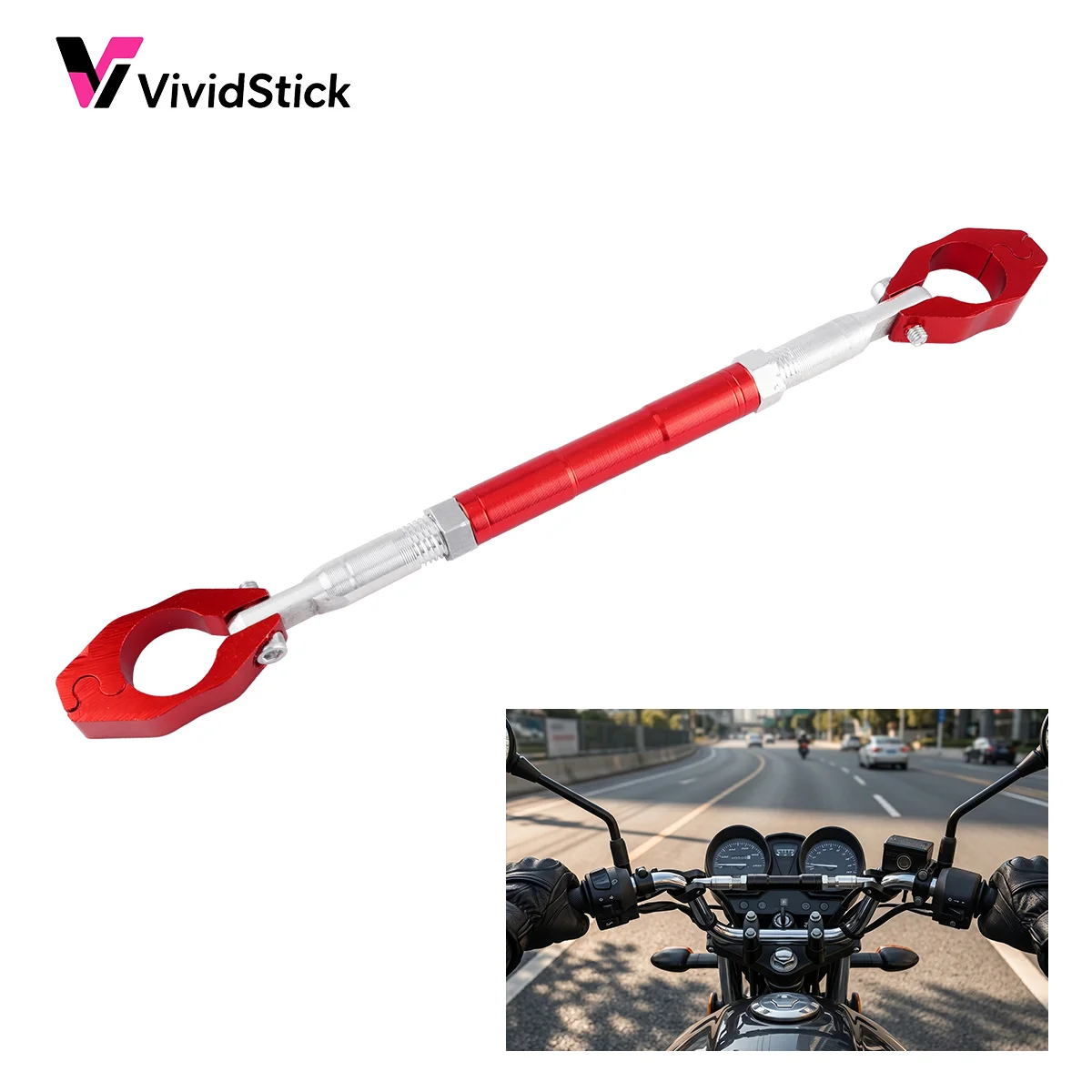 1pc Adjustable Aluminum Alloy Motorcycle Handlebar Balance Bar Reinforcement Crossbar Strengthen Lever Bar Universal Accessories