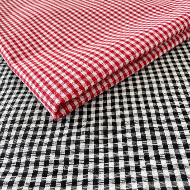 

Retro Plaid Cute Curtains Fabric for Handmade Sewing DIY Home Womens Summer Dress Craft Material Tablecloth Home Decor Textile