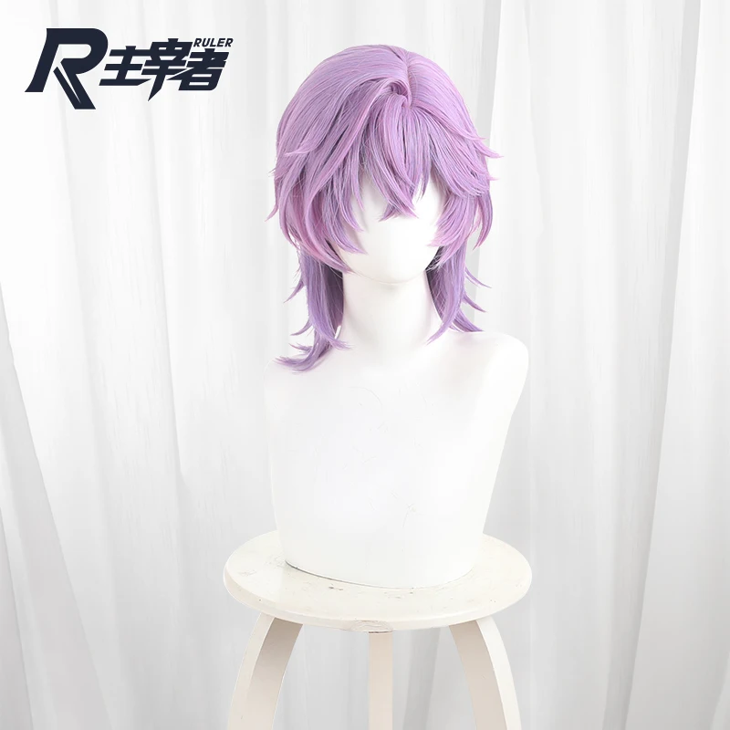 لعبة Genshin Impact Durin شعر مستعار تأثيري دوران تأثيري الذئب قطع الأرجواني شعر مستعار لحفلة Comicon Hallowmas الكبار النساء الرجال #3