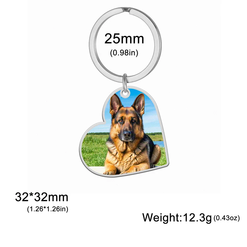 Benutzerdefinierter Foto-Schlüsselanhänger aus Edelstahl, rechteckig, Herzform, personalisiertes Bild, Schlüsselanhänger, Schmuck, Valentinstagsgeschenk – Detail 30