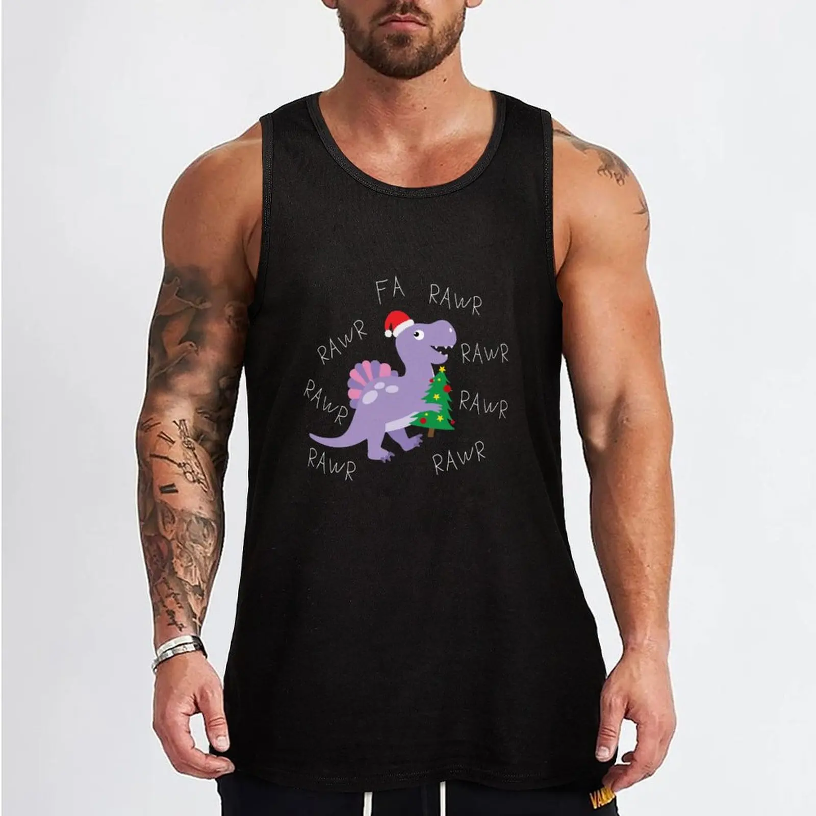 Christmas dinosaur T-Rex archaeologist gift Tank Top sleeveless vest men Men's t shirt Gym T-shirts for men Men's gym