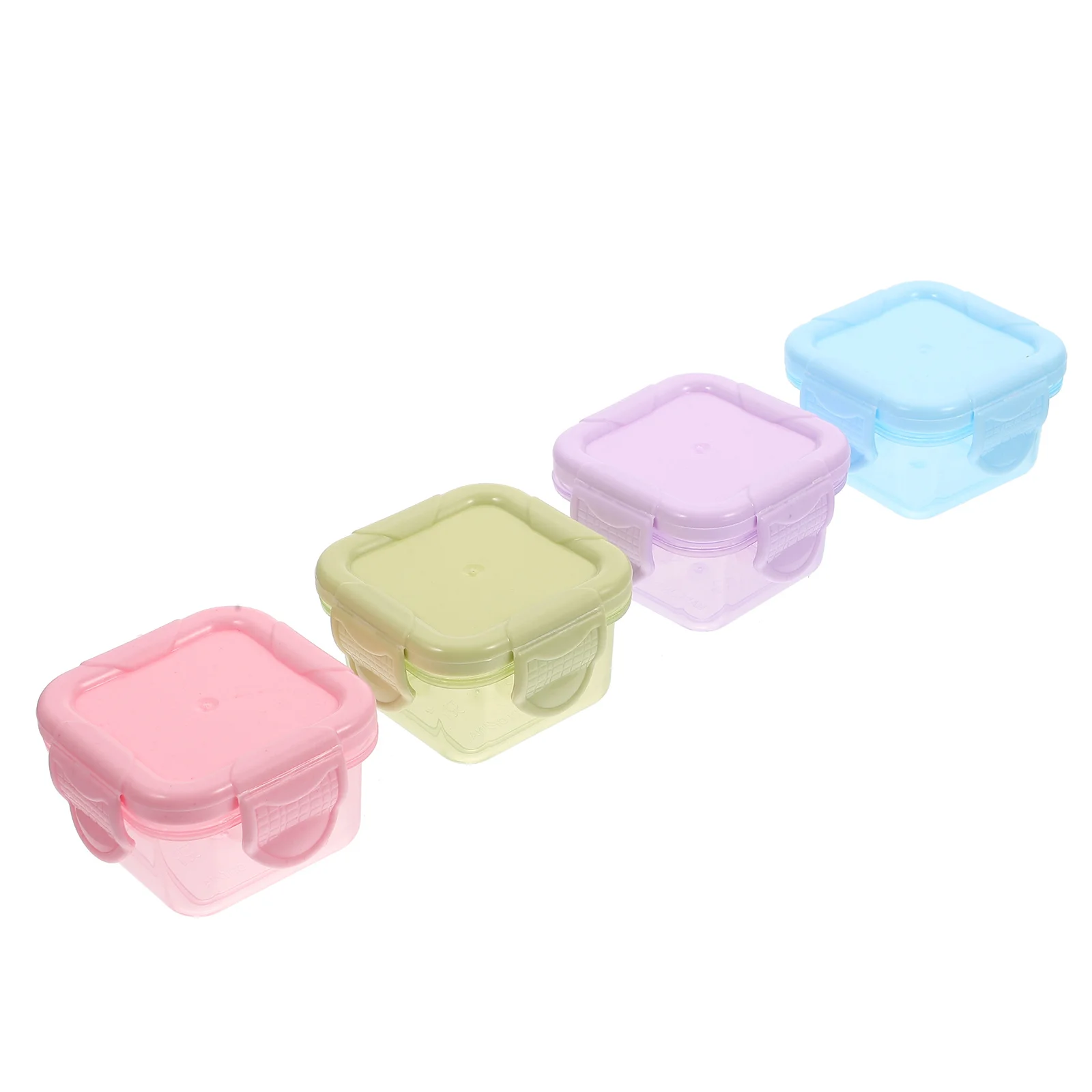 

4Pcs Portable Freezing Box 6Cm Food-Grade Sealed Containers for Cereals Snacks Vegetables Meal Storage Kitchen Canisters