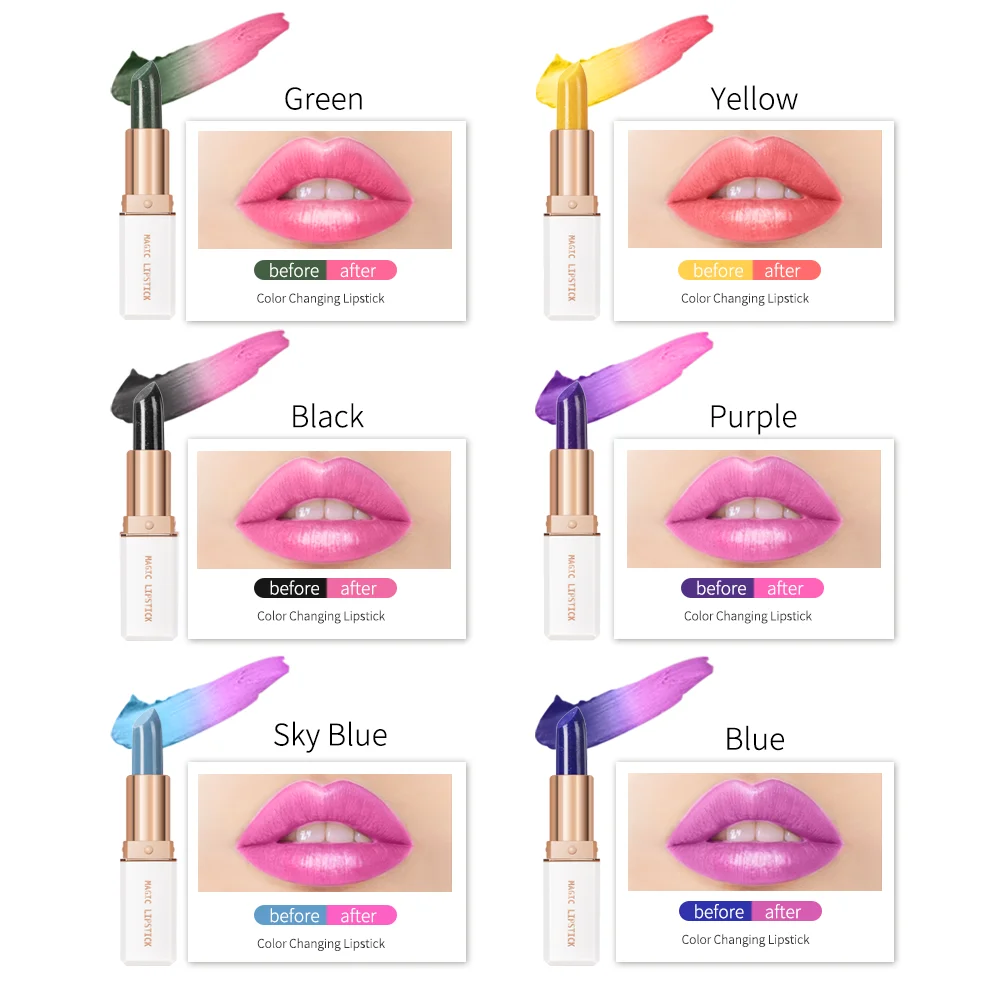 Magic Color Changing Lipstick Waterproof Long Lasting Nutritious Lip Balm for Dry Lips Fine Lines and Moisturizing Gift forWomen