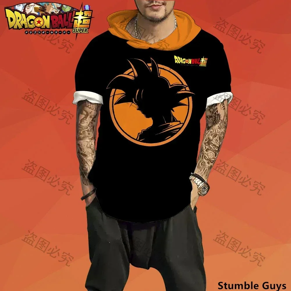 T-Shirt Dragon Ball Z à Capuche pour Homme, Streetwear, Vegeta Respzed, Tendance Y, Essentiels de Haute Qualité, Y2K