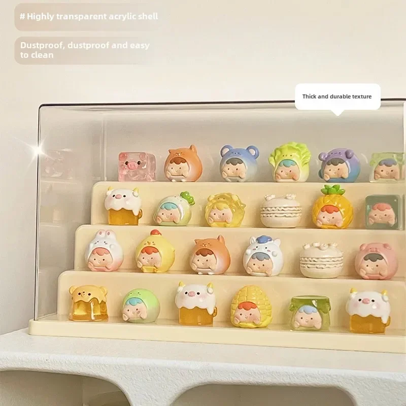 Blind Box Display Box Dustproof Acrylic Little Action Figures Storage Box Showcase for Collectibles Figurines Home Decoration