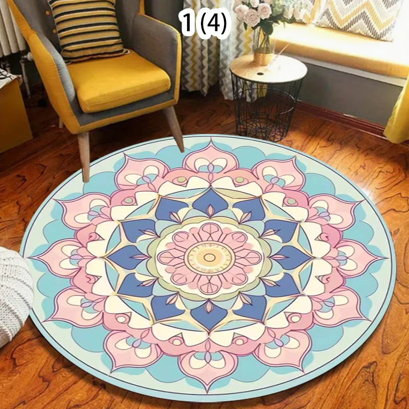 Moroccan Style Living Room Decoration Round Carpet Large Area Rugs for Bedroom Home Rocking Chair Floor Mat Washable Lounge Rug