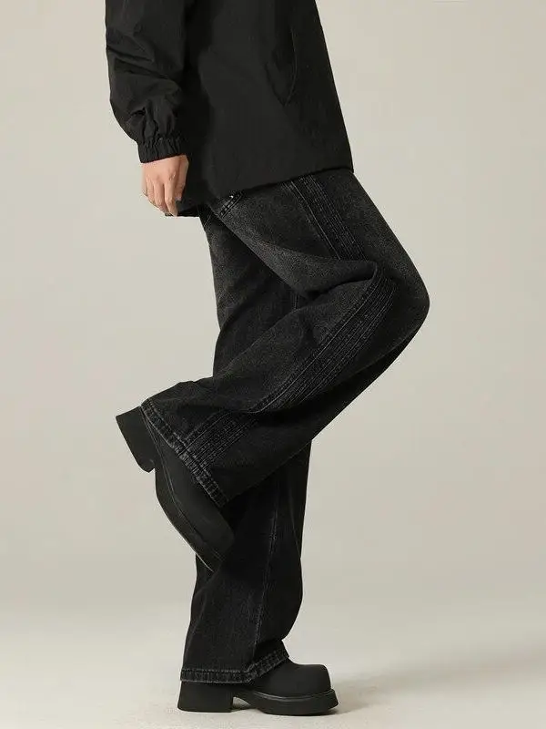 Retro American Waed Gerade Bein männer Jeans Beiläufige Lose Breite Bein Lange Hosen Frühling Herbst Trendy Marke Jugend Tragen