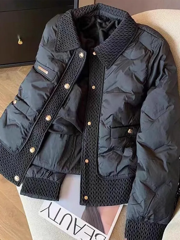 

FL Women Cotton Padded Coats Autumn Winter Lightweight Fashion Turn-down Collar Quilted Jacket Outerwear Female Warm Overcoats