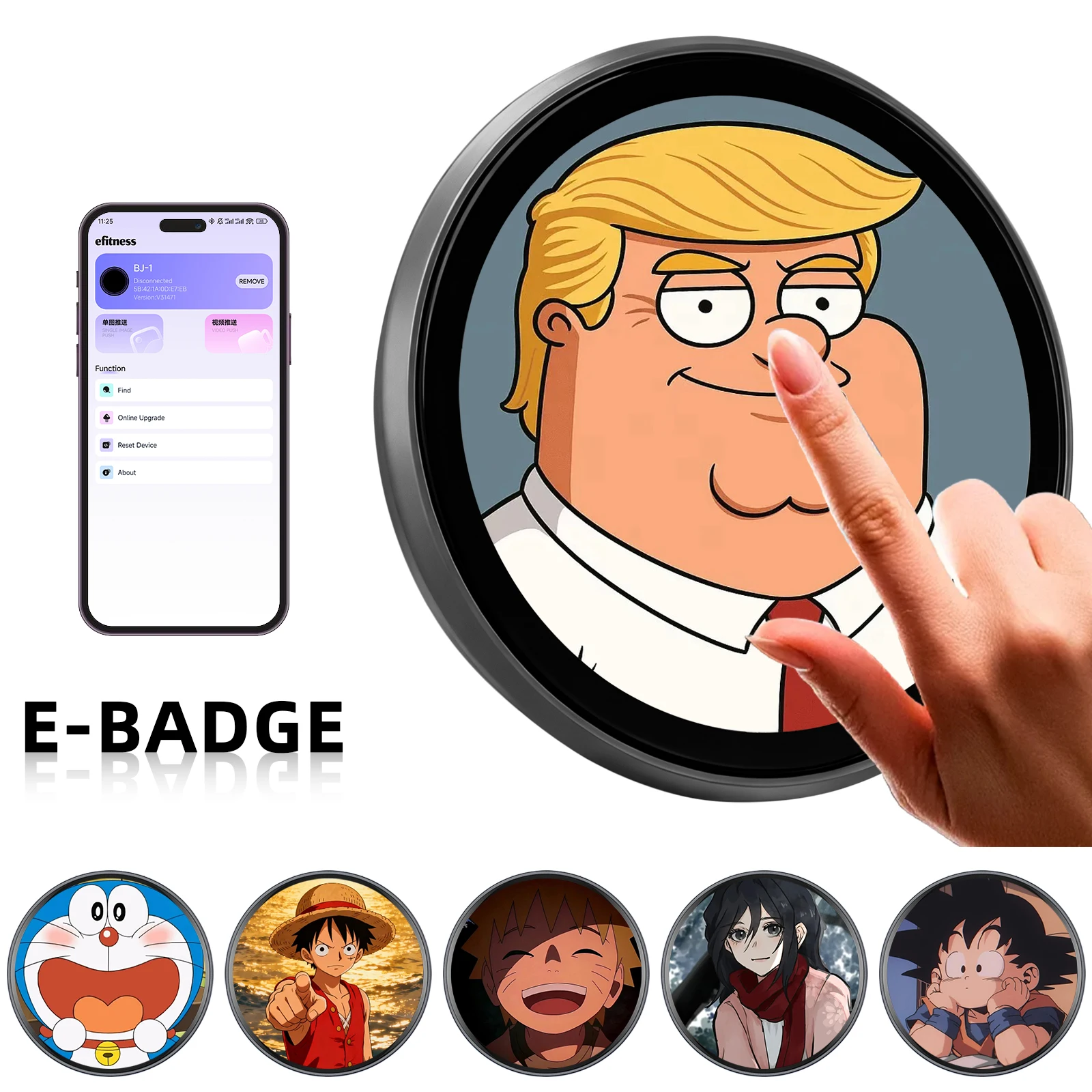 

Умный цифровой значок, динамический электронный дисплей, небольшой кулон на открытом воздухе, модный электронный значок, цифровое шоу, домашний декор