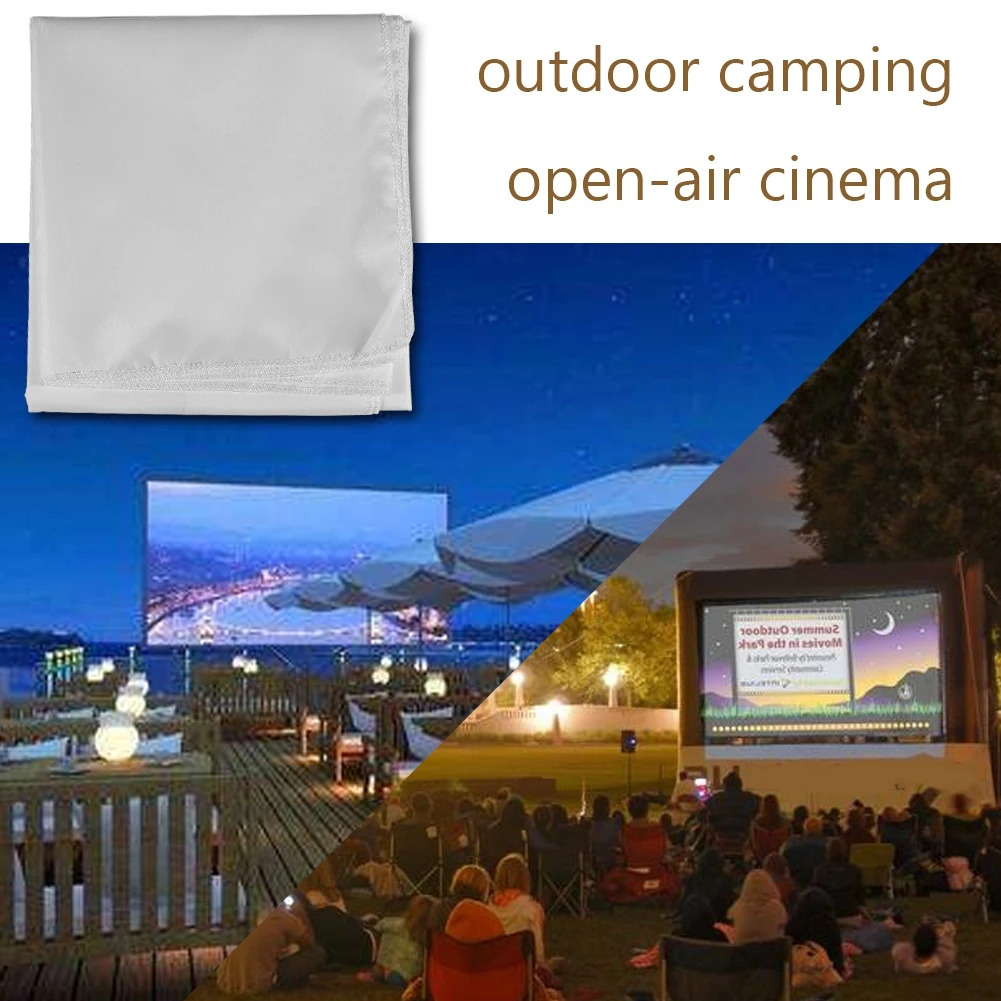 Projector Curtain 60-120 Inch Portable White Color Projector Curtain Projection Screen 16:9 Projector Screen