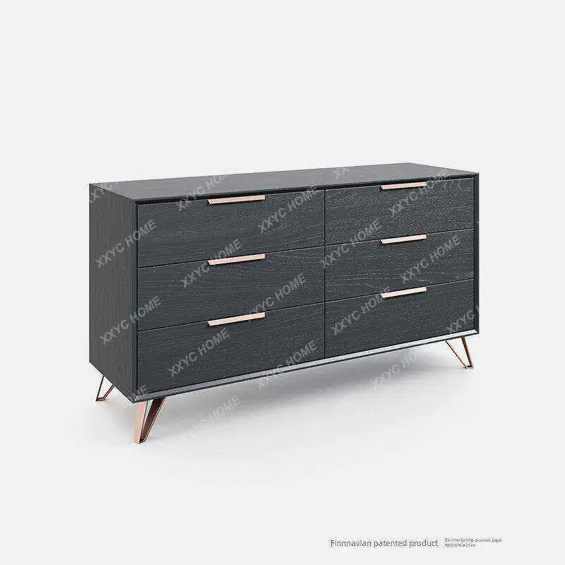 1 Modern Simple Black Walnut Solid Wood Locker Living Room Bedroom Universal
