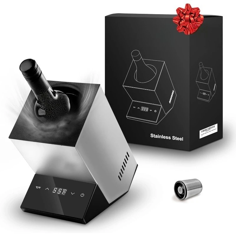 

Wine Chiller,750mL Wine & Champagne Chillers for Bottles,Single Bottle Cooler Keep Cold Up to 24h,Portable Iceless Chi