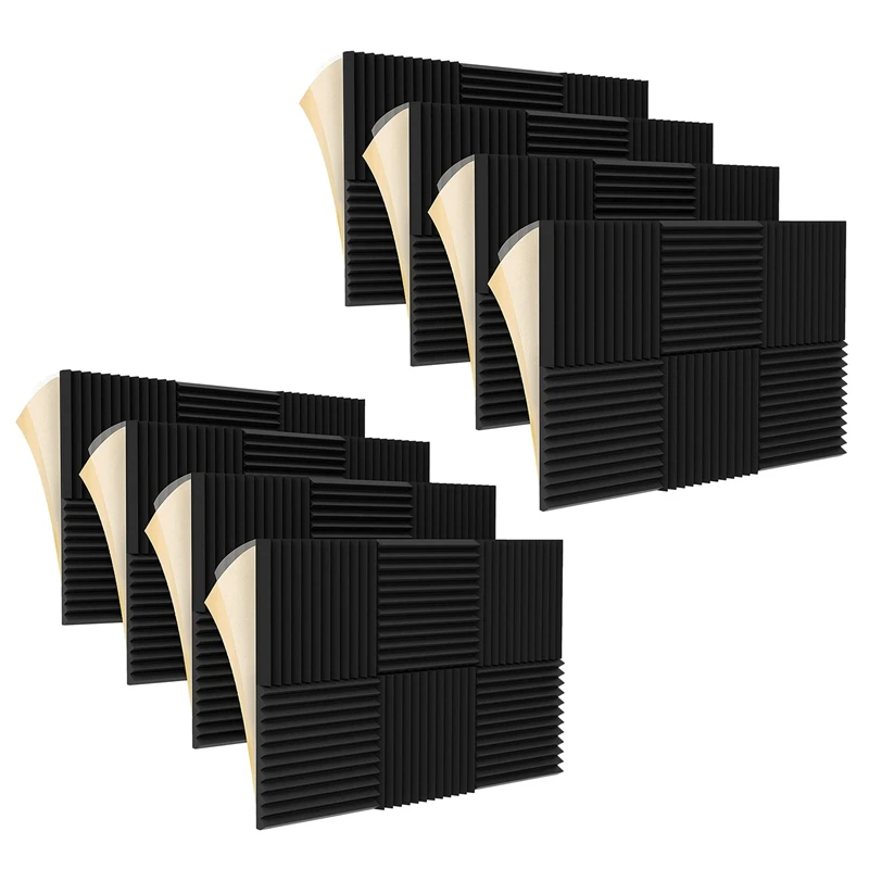 100Pcs Acoustic Soundproof Foam Sound Absorbing Panels Sound Insulation Panels Wedge For Studio Walls Ceiling