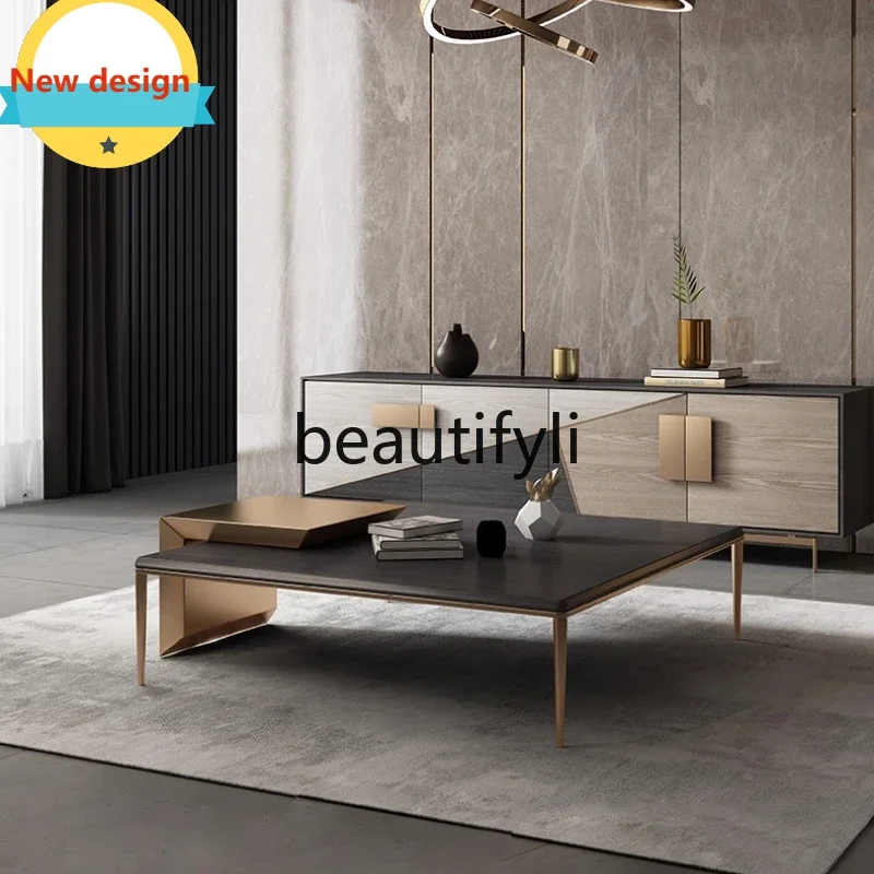 

LL A139 Italian Style Light Luxury Coffee Table TV Cabinet Modern Villa Living Room TV Cabinet Coffee Table Set