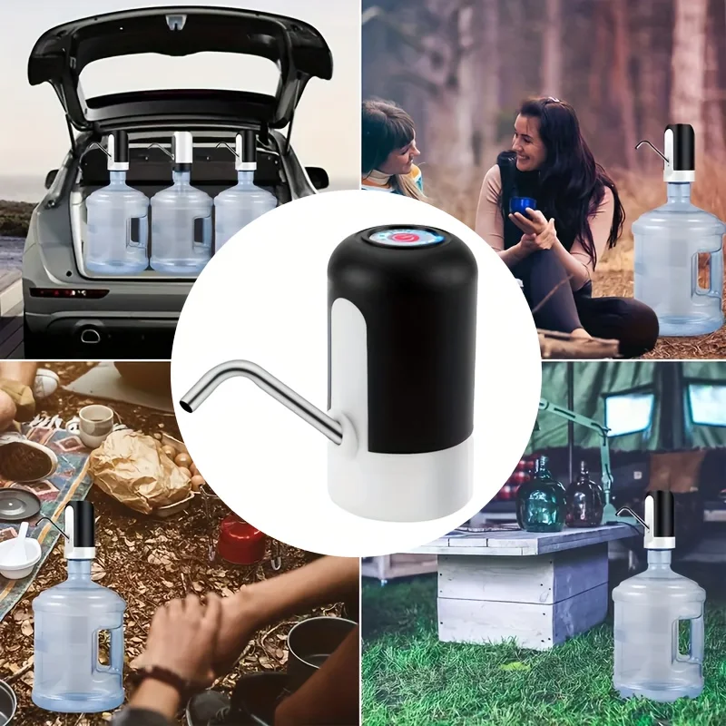 Tragbare elektrische Wasserpumpe mit Ein-Klick-Bedienung – USB-betriebener automatischer Wasserspender, verwendet für Zuhause, Camping, Picknick