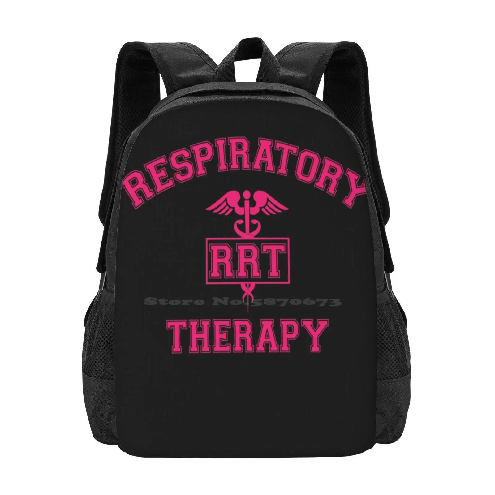 Respiratory Therapy Pink Rrt Logo School Bags For Teenage Girls Laptop Travel Bags Respiratory Therapy Rrt Crt Rt Life