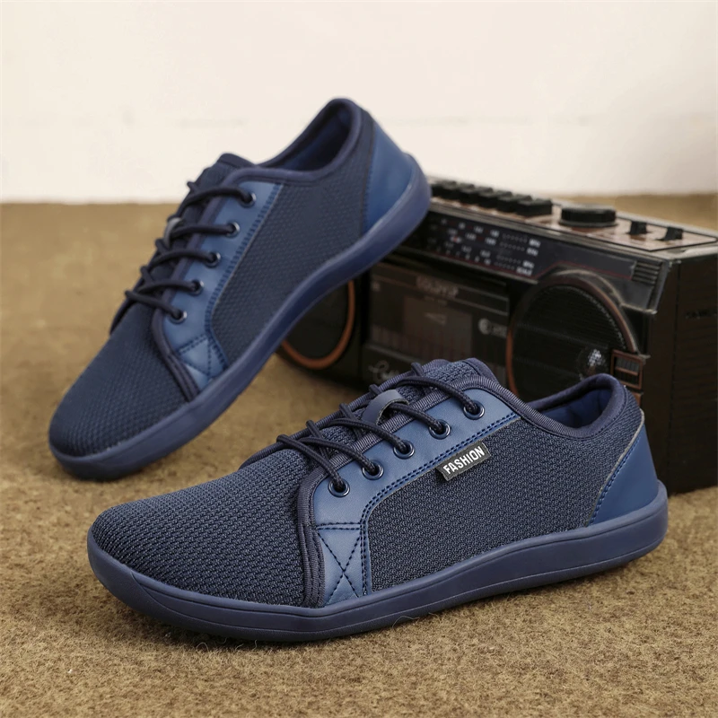 New Men's Wide Minimalist Barefoot Breathable Mesh Men Wide-toed Shoes Flats Soft Zero Drop Sole Wider Toe Sneakes Plus Size 48