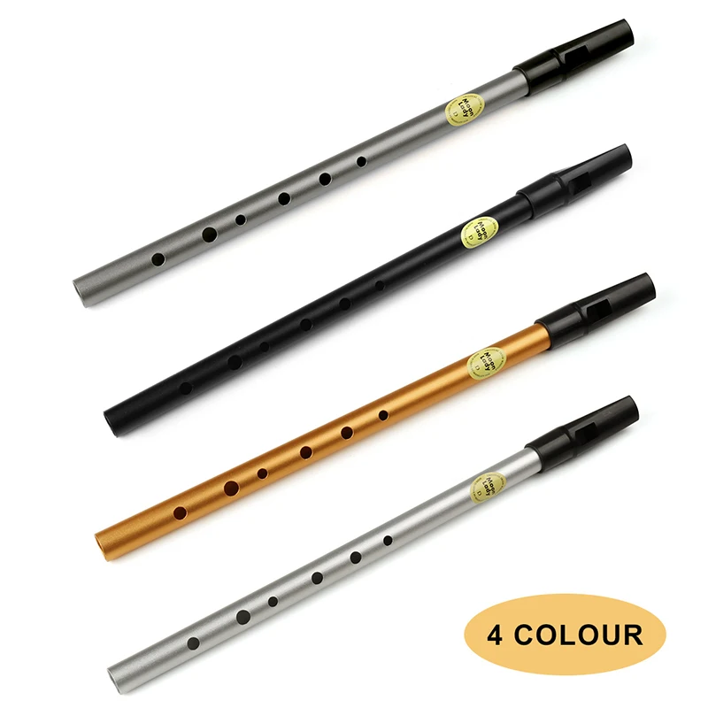 MoonLady-D Key 6 Holes Metal Flute, Irish Tin Whistle, Flute, Woodwind, Musical Instrument, Fluta, Mini Pocket Penny