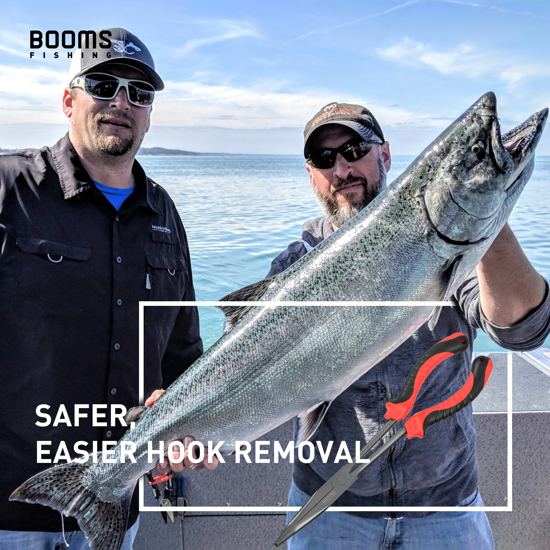 Booms Fishing F05 Angelzange, 28 cm langer Nasenhakenentferner mit Anti-Verlust-Hängeband, Kohlenstoffstahl, Salzwasser-Tackle-Werkzeug – Detail 7