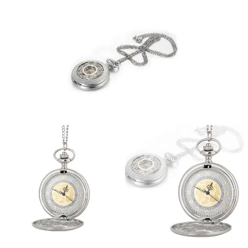 

Винтажный полый цветочный кварц карманные часы ожерелье с большим карманным ожерельем для женщин мужски для сети кварцевые часы