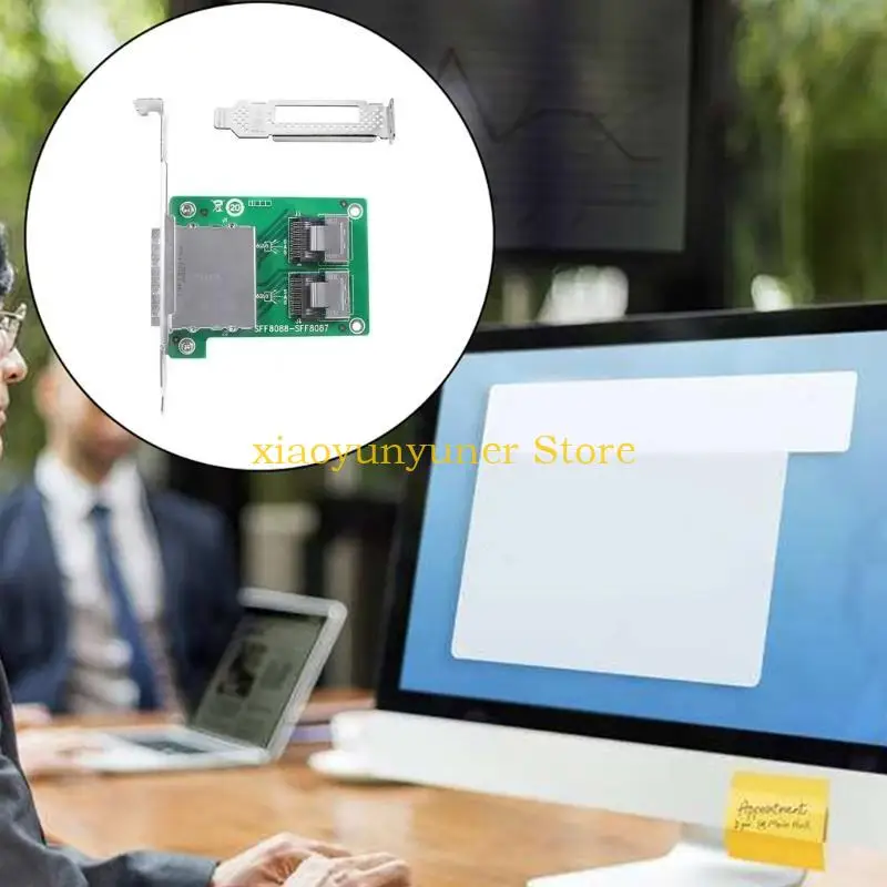 P9JB Double Small SFF 8088 ke SFF 8087 Konverter Adapter dengan PCI Mounting Bracket Berkinerja