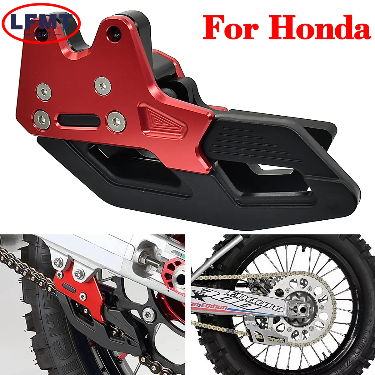 

For Honda CRF 150F 230F 250F CRF150F CRF230F CRF250F 2003-2021 Motorcycle CNC Rubber Chain Guide Guard Protector Universal Parts